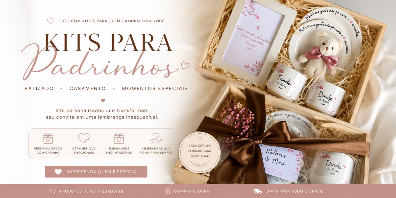 Kits para Padrinhos — Batizado, Casamento e Momentos Especiais
